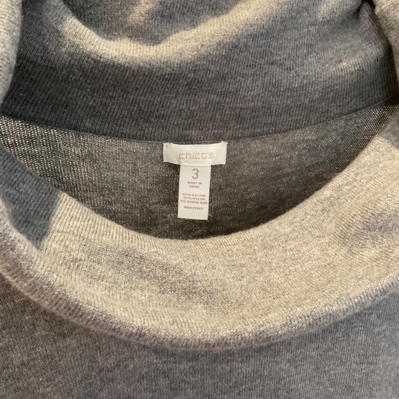 CHICO’S SOFT  GRAY SWEATER W/COWL NECKLINE  3 XL 14/16 NWT - Picture 3 of 10